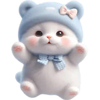 👻 可爱, 动物, 卡通, 迷人, 蓬松, 卡哇伊 telegram sticker