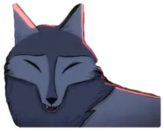 😣 หมาป่า, สัตว์, การ์ตูน, ยิ้ม, มีความสุข telegram sticker