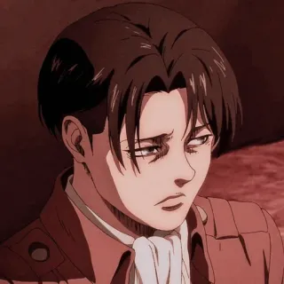🗝 Levi Ackerman Attack on Titan anime, manga, soldier, serious, character telegram sticker