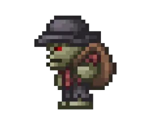 🌎 zombi, Terraria, videojuego, pixel art, monstruo telegram sticker