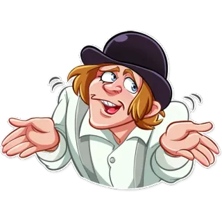 🤷‍♂️ Alex DeLarge A Clockwork Orange filme, personagem, laranja mecânica, alex, de large telegram sticker