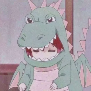 🥯 Anime, Dragão, Kigurumi, Cosplay, Desenho animado, Fofo, Criança telegram sticker