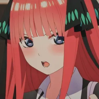 🦋 Nino Nakano The Quintessential Quintuplets Anime, Kartun, Lucu, Gadis, Rambut merah whatsapp sticker