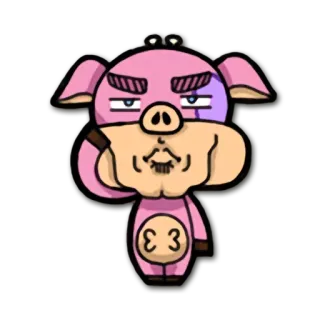 📞 돼지, 만화, 동물, 웃긴, 캐릭터, 만화 telegram sticker