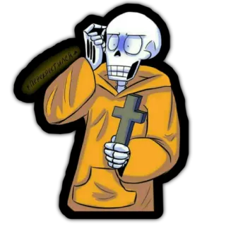 😱 у перекрестился squelette, croix, religieux, dessin animé telegram sticker
