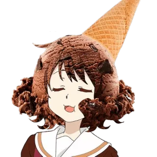 🍦 Eis, Anime, Cartoon, Essen, Dessert, Süß, Waffel, Schokolade telegram sticker