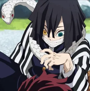 🎋 Obanai Iguro Demon Slayer Anime, Serpent, Demon Slayer, Obanai Iguro, Manga, Personnage, Personnage d'anime whatsapp sticker