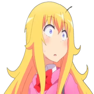 😳 Gabriel White Tenma Gabriel DropOut anime, garota, cabelo loiro, anjo, surpresa, assustada telegram sticker
