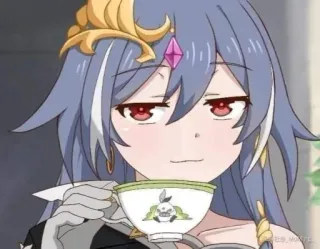 😏 Anime, Chá, Personagem, Menina, Desenho animado, Feminino, Xícara whatsapp sticker