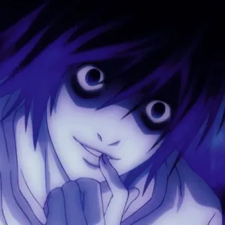 😏 L Lawliet Death Note Аниме, L, Лоулайт, Детектив, Death Note whatsapp sticker