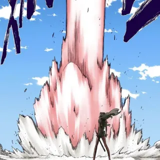 💥 Anime, Eksplozja, Postać, Niebo, Akcja telegram sticker