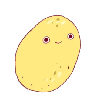 🙂 картофель, милый, еда, мультфильм telegram sticker