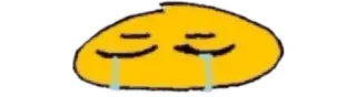 😭 sad, crying, yellow, emotional, emoji telegram sticker