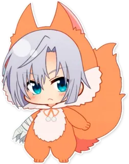👑 Аниме, Чиби, Лиса, Милый, Манга, Персонаж, Мультфильм telegram sticker