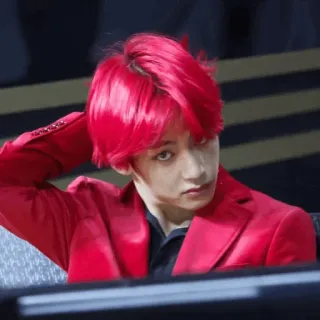 🐚 V kpop, bts, v, cantante, idol, capelli rossi telegram sticker