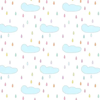 ☂️ Nuages, Pluie, Motif sans couture, Météo, Mignon, Couleurs pastel, Fond, Ciel whatsapp sticker