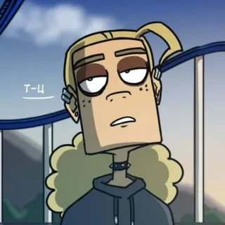 🙄 Т-Ц cartoon, mannelijk, sticker, blond telegram sticker
