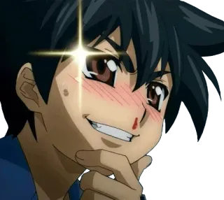 😈 anime, character, smile, blush, cartoon, face whatsapp sticker