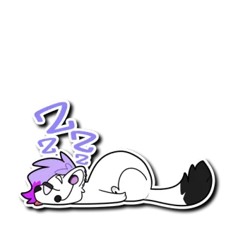 😴 Desenho animado, Dormindo, Animal, Preguiçoso, Gato, Cachorro telegram sticker
