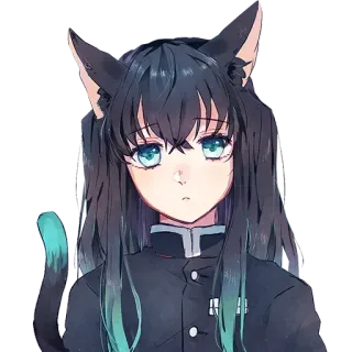 ❄️ 动漫, 猫, 猫娘, 猫耳, 漫画, 可爱 whatsapp sticker