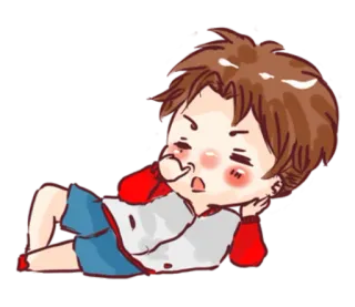 😶 cartoon, child, laying down, casual, cute, relaxing telegram sticker