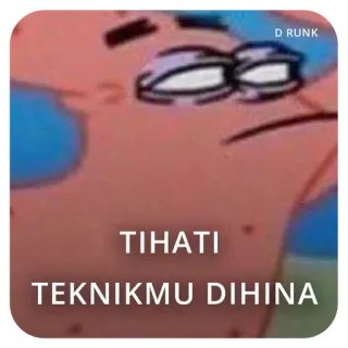 🤭 TIHATI
TEKNIKMU DIHINA patrick estrela, spongebob, meme, engraçado, desenho animado telegram sticker