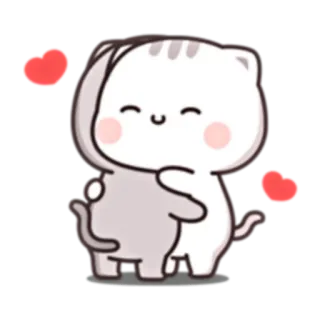 👐 cat, cute, love, animal, hearts, cartoon telegram sticker