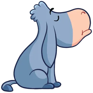 🙄 осел, животное, мультфильм, милый, наклейка telegram sticker