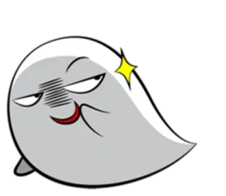😏 spook, cartoon, personage, grappig, uitdrukking, wezen telegram sticker