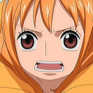 🍊 Nami One Piece anime, Nami, One Piece, enfadado, dibujos animados, personaje telegram sticker