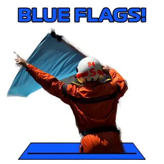 🏎 BLUE FLAGS! corrida, bandeira, bandeira azul, automobilismo, segurança telegram sticker