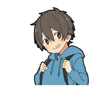 😬 Аниме, Парень, Мультфильм, Персонаж, Милый, Студент, Манга telegram sticker