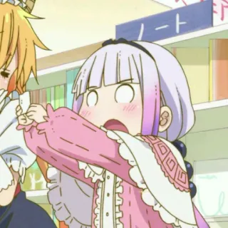 😧 Kanna Kamui Miss Kobayashi's Dragon Maid アニメ, カンナ, ドラゴン, かわいい, 表情, ショック telegram sticker