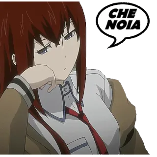 😓 CHE NOIA аниме, девушка, скучно, выражение, мультфильм telegram sticker