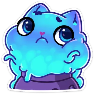🤷‍♂️ gato, dibujos animados, pegatina, azul, lindo, animal telegram sticker