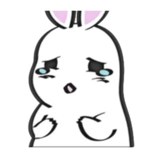 😢 lapin, mignon, animal, dessin animé, illustration, lapinou whatsapp sticker