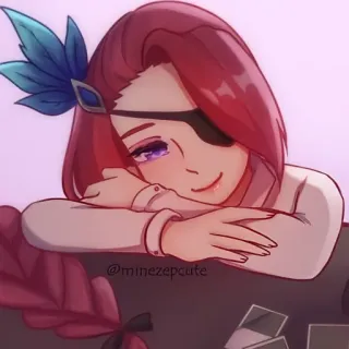 🦄 @minezepcute anime, cute, girl, character, digital art, fan art, illustration telegram sticker