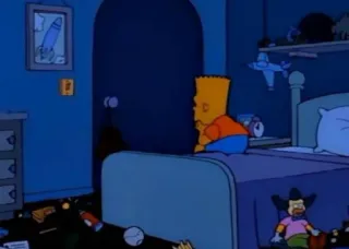 😭 Bart Simpson The Simpsons Cartoon, Sitcom, Comedy, Animatie, Slaapkamer, Speelgoed telegram sticker