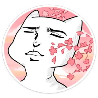 ☺️ แมว, อนิเมะ, สติกเกอร์, ดอกซากุระ, มีม telegram sticker