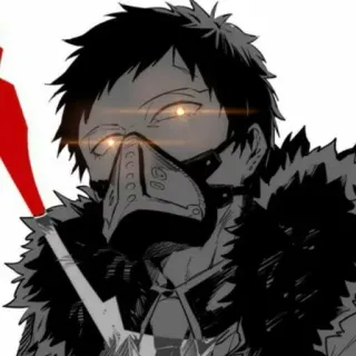 😉 Overhaul My Hero Academia Overhaul, Kai Chisaki, My Hero Academia, anime, villain, mask, glowing eyes telegram sticker