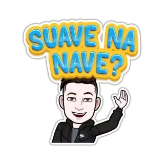 👍 SUAVE NA NAVE? Bitmoji, Cartone animato, Saluto, Informale, Divertente, Personaggio telegram sticker