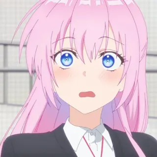 🌷 Anime, Rosa Haare, Mädchen, Süß, Charakter, Erröten, Überrascht telegram sticker