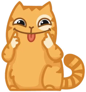 😛 kat, sticker, dier, grappig, cartoon whatsapp sticker