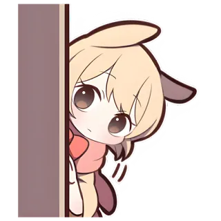 😳 Аниме, Милый, Кавай, Подглядывать, Стеснительный, Прячется telegram sticker