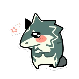 🥺 cute, wolf, animal, sticker, cartoon, kawaii telegram sticker