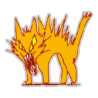 🐺 gatto, arrabbiato, mostro, inquietante, spaventoso, spettrale, Halloween telegram sticker
