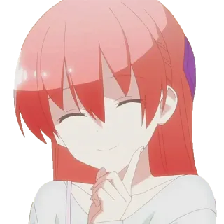 🥰 Anime, cô gái, tóc đỏ, nụ cười, dễ thương telegram sticker