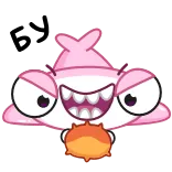 😱 Kreskówka, Potwór, Różowy, Pomarańczowy, Zły, Śmieszny telegram sticker