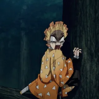 💛 Zenitsu Agatsuma Demon Slayer anime, demon slayer, zenitsu, scared, funny, character, cartoon whatsapp sticker