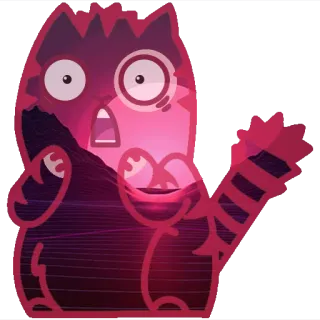😮 gatto, cartone animato, adesivo, animale, scioccato telegram sticker